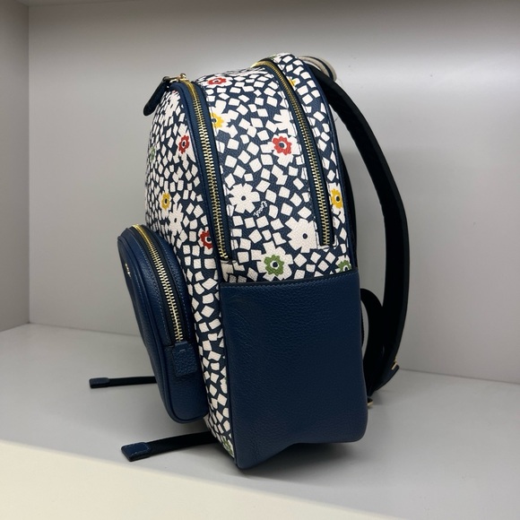 NWT Coach Court Backpack In Flower Pot Print Deep Blue Leather CBM23 - Picture 3 of 6